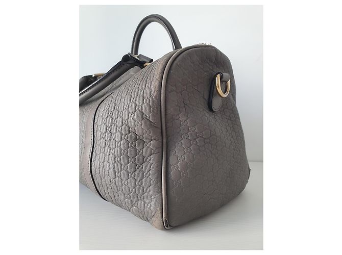 Borsa Gucci Boston in pelle grigia monogramma Grigio - vista 3