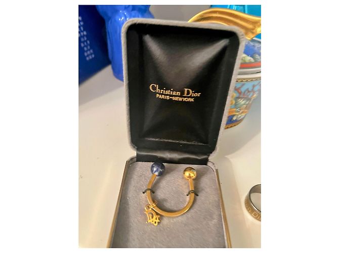 Pince à billets Christian Dior Or et Pierre Bleue Doré - vue 2