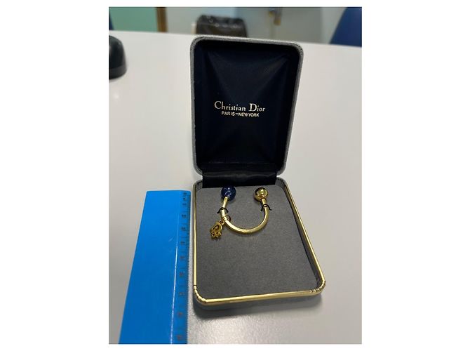 Pince à billets Christian Dior Or et Pierre Bleue Doré - vue 6
