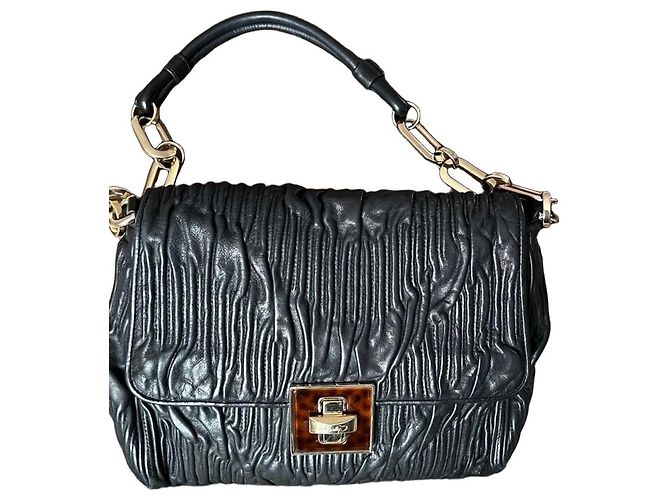 Borsa a tracolla Bally in pelle nera arricciata Nero - vista 2
