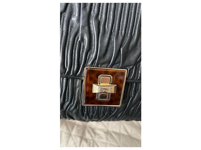 Borsa a tracolla Bally in pelle nera arricciata Nero - vista 4