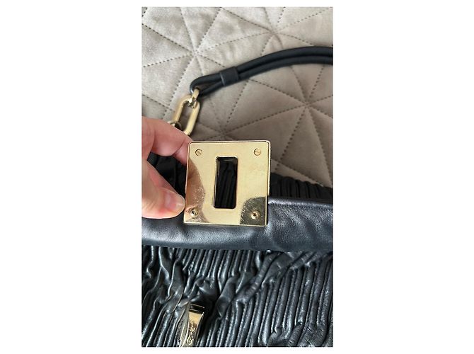 Borsa a tracolla Bally in pelle nera arricciata Nero - vista 7