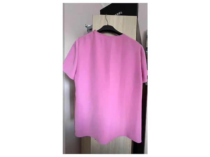 Top rosa con estampado gráfico Moschino Cheap and Chic Negro Blanco Amarillo Metálico - vista 4