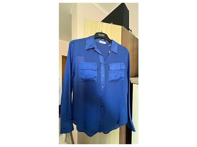 Blusa de seda para mujer Equipment Azul - vista 3