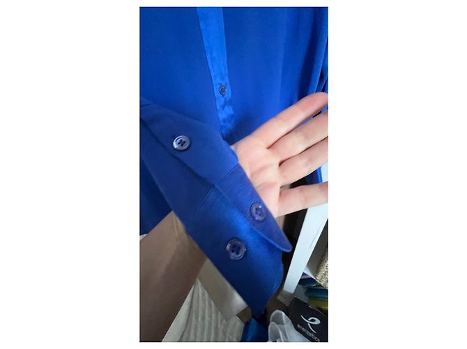 Blusa de seda para mujer Equipment Azul - vista 6
