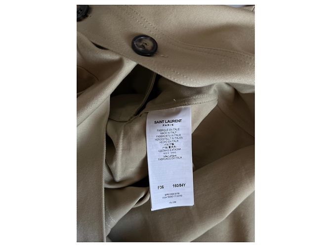 Saint Laurent Beiges Baumwoll-Latzkleid - Ansicht 8
