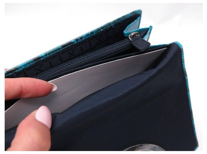 NEUER CHRISTIAN DIOR MALICE GM PYTHON-LEDERGELDBEUTEL BLAU MONNAIE - Ansicht 13