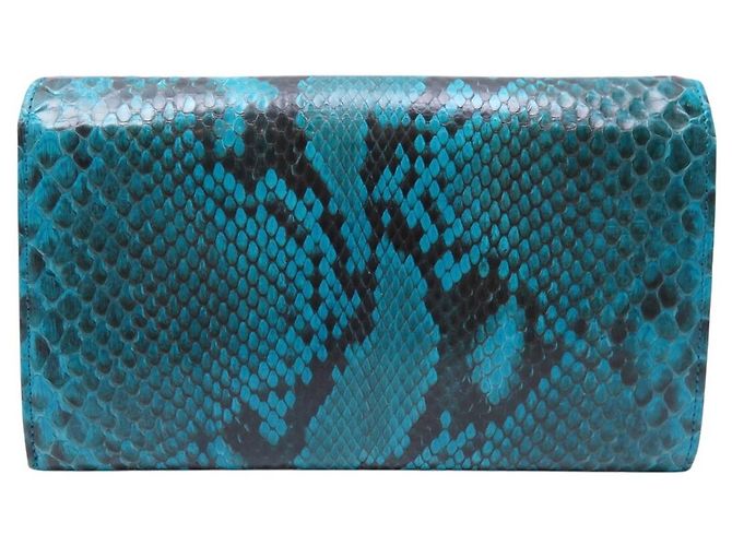NEUER CHRISTIAN DIOR MALICE GM PYTHON-LEDERGELDBEUTEL BLAU MONNAIE - Ansicht 2