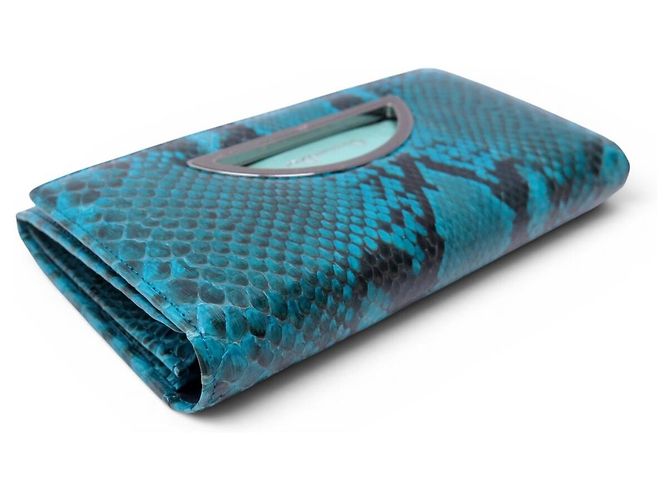 NEUER CHRISTIAN DIOR MALICE GM PYTHON-LEDERGELDBEUTEL BLAU MONNAIE - Ansicht 4