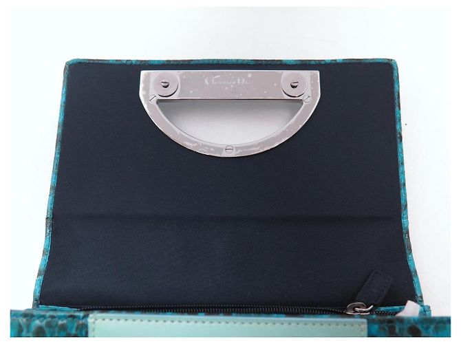 NEUER CHRISTIAN DIOR MALICE GM PYTHON-LEDERGELDBEUTEL BLAU MONNAIE - Ansicht 5