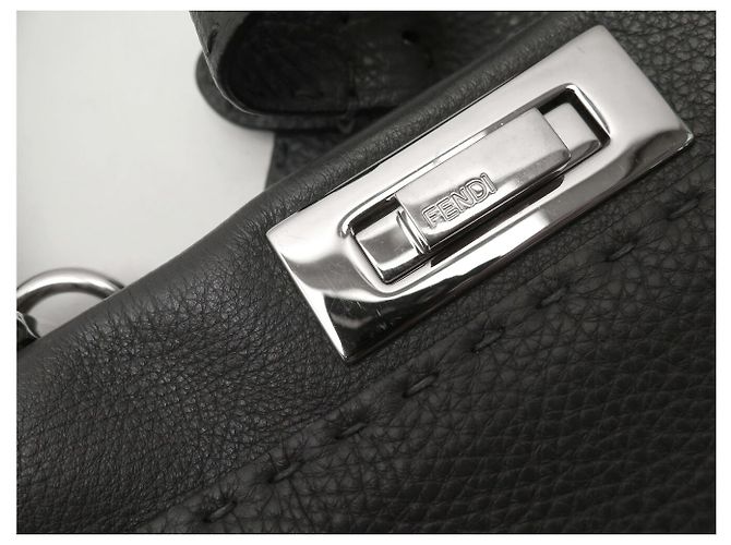 BORSA FENDI PEEKABOO SELLERIA MEDIUM 8BN290 PELLE GRIGIA A SPALLA - vista 16