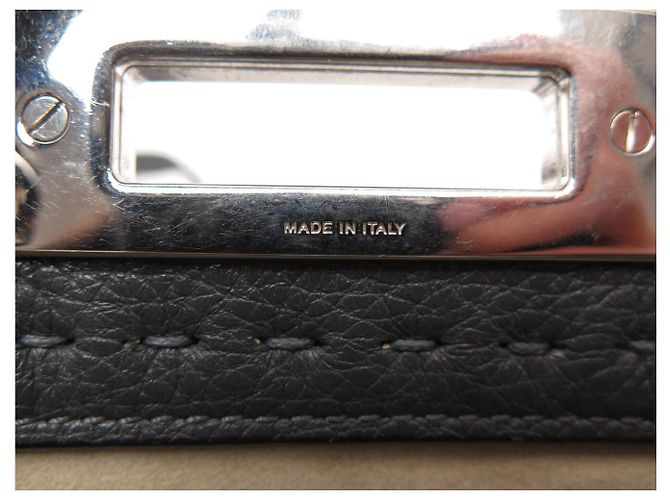 BORSA FENDI PEEKABOO SELLERIA MEDIUM 8BN290 PELLE GRIGIA A SPALLA - vista 18