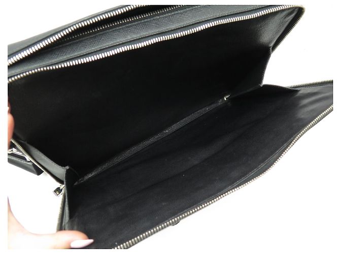 NUOVA SACOCHE PRADA PORTADOCUMENTI PC PELLE SAFFIANO CON TRACCOLLA TRAVEL CASE Nero - vista 13