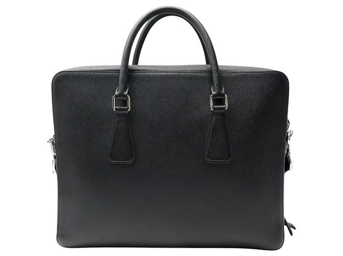 NUOVA SACOCHE PRADA PORTADOCUMENTI PC PELLE SAFFIANO CON TRACCOLLA TRAVEL CASE Nero - vista 2