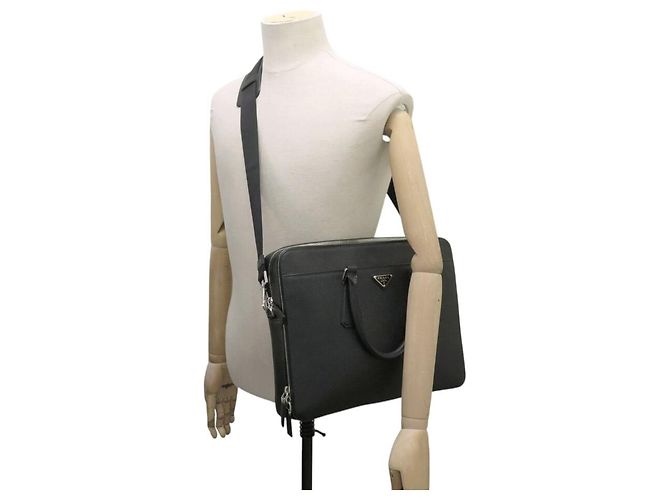 NUOVA SACOCHE PRADA PORTADOCUMENTI PC PELLE SAFFIANO CON TRACCOLLA TRAVEL CASE Nero - vista 5