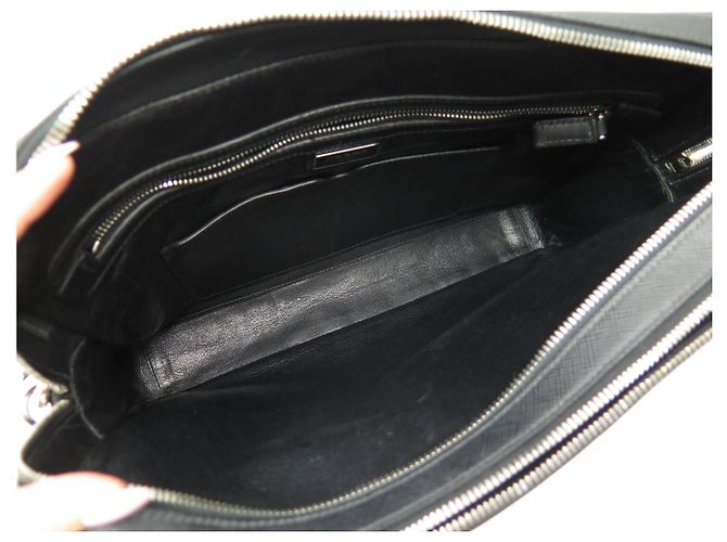 NUOVA SACOCHE PRADA PORTADOCUMENTI PC PELLE SAFFIANO CON TRACCOLLA TRAVEL CASE Nero - vista 9