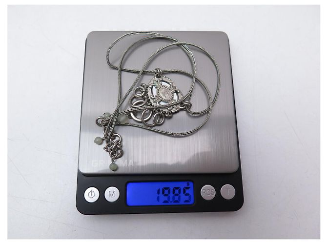 CHRISTIAN DIOR HALSKETTE MOTIV PERLMUTTEINLAGE RINGE GLASPERLEN Silber - Ansicht 6