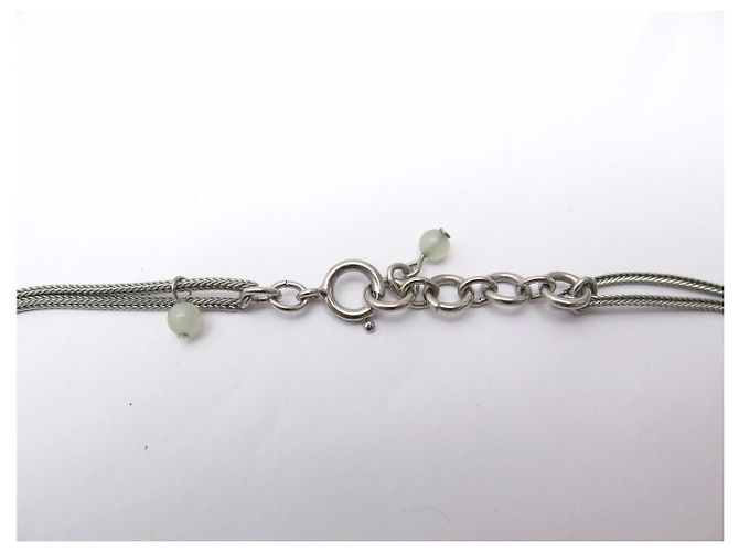 CHRISTIAN DIOR HALSKETTE MOTIV PERLMUTTEINLAGE RINGE GLASPERLEN Silber - Ansicht 8