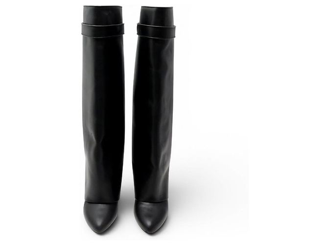 BOTAS GIVENCHY SHARK 39 EN CUERO NEGRO & PALLADIO BLACK - vista 7
