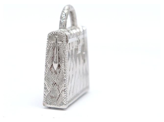 Hermès NUOVO PENDENTE HERMES CURIOSITE BORSA KELLY IN METALLO ARGENTO + SCATOLA SACCA CHARM - vista 4