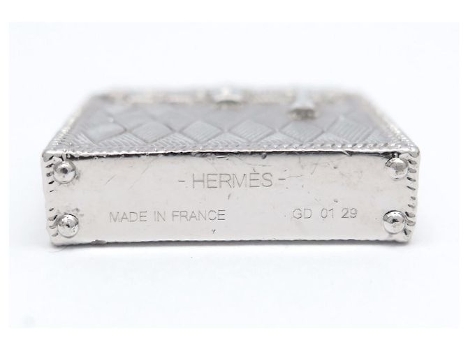 Hermès NUOVO PENDENTE HERMES CURIOSITE BORSA KELLY IN METALLO ARGENTO + SCATOLA SACCA CHARM - vista 5