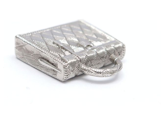 Hermès NUOVO PENDENTE HERMES CURIOSITE BORSA KELLY IN METALLO ARGENTO + SCATOLA SACCA CHARM - vista 6