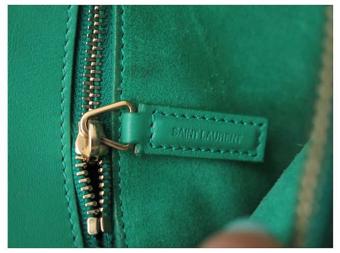BORSA SAINT LAURENT DE JOUR SMALL 324823 PELLE VERDE A SPALLA - vista 12