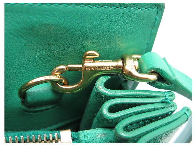 BORSA SAINT LAURENT DE JOUR SMALL 324823 PELLE VERDE A SPALLA - vista 14