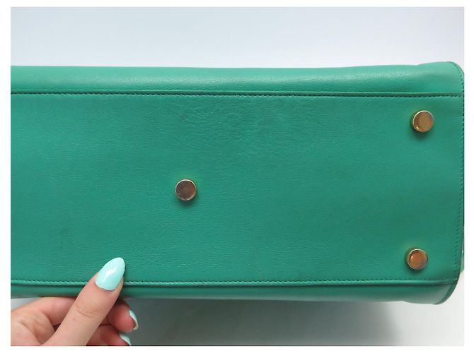 BORSA SAINT LAURENT DE JOUR SMALL 324823 PELLE VERDE A SPALLA - vista 22