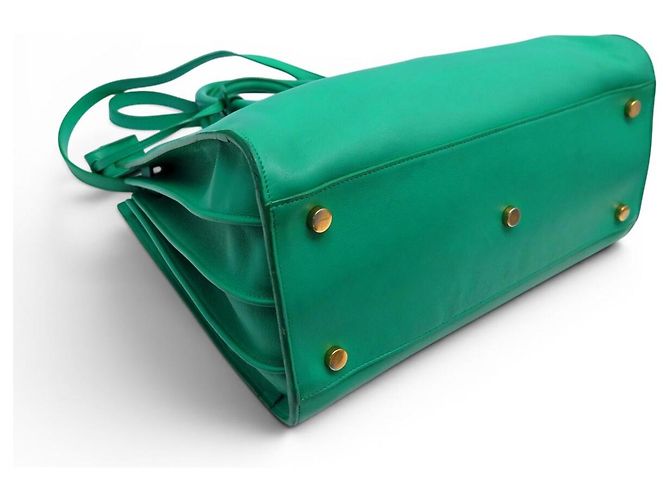 BORSA SAINT LAURENT DE JOUR SMALL 324823 PELLE VERDE A SPALLA - vista 3