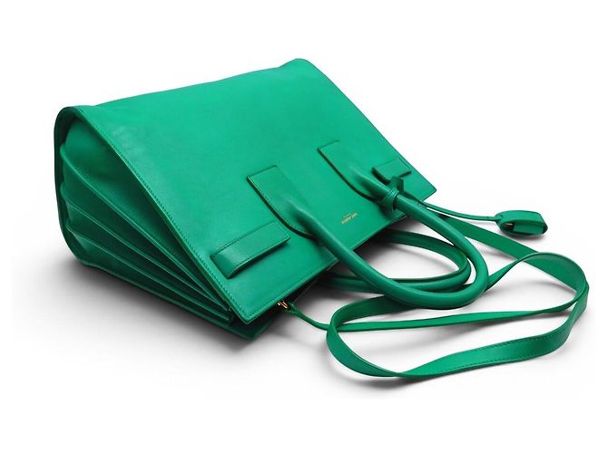 BORSA SAINT LAURENT DE JOUR SMALL 324823 PELLE VERDE A SPALLA - vista 4