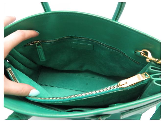 BORSA SAINT LAURENT DE JOUR SMALL 324823 PELLE VERDE A SPALLA - vista 9