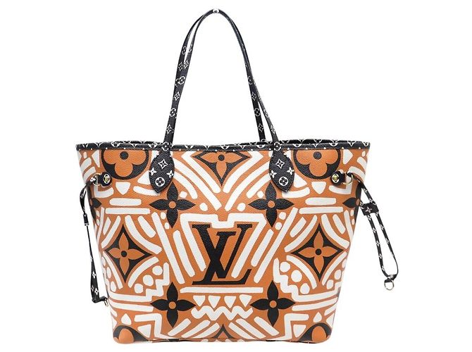 NUOVO BORSA LOUIS VUITTON NEVERFULL MM MONOGRAM GEANT CRAFTY M56584 TOTE BAG Arancione - vista 3
