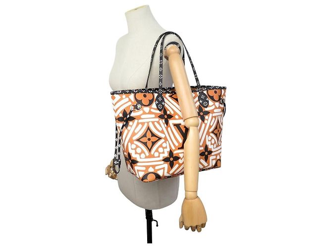 NUOVO BORSA LOUIS VUITTON NEVERFULL MM MONOGRAM GEANT CRAFTY M56584 TOTE BAG Arancione - vista 4