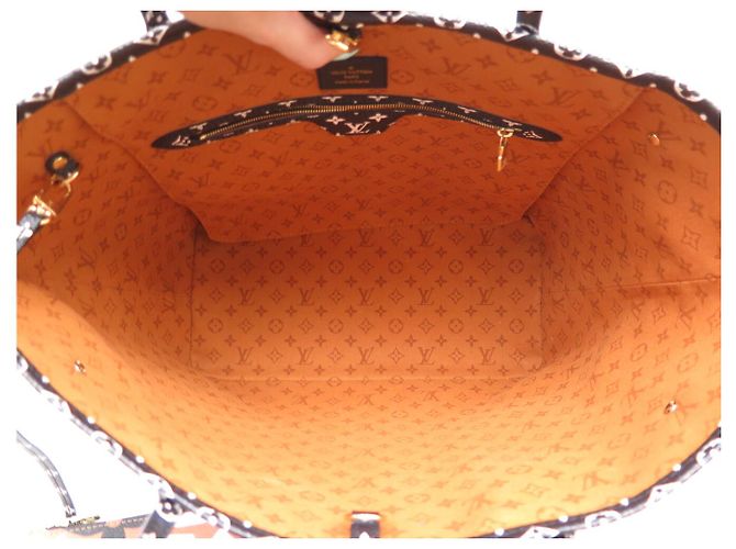NUOVO BORSA LOUIS VUITTON NEVERFULL MM MONOGRAM GEANT CRAFTY M56584 TOTE BAG Arancione - vista 5
