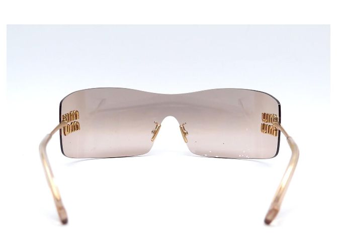 GAFAS DE SOL MIU MIU MASQUES LOGO SMUB53 METAL MARRÓN NUEVAS Castaño - vista 3