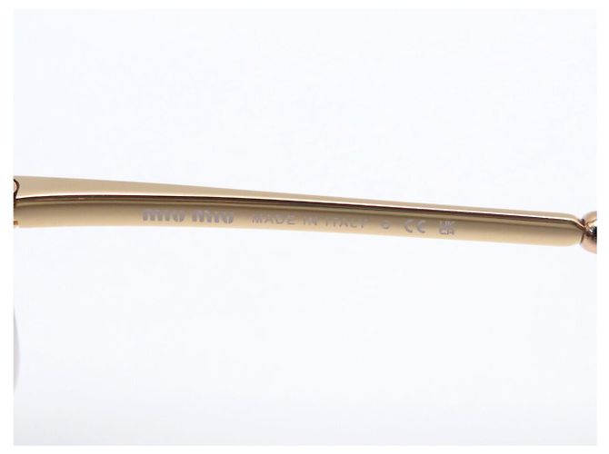 GAFAS DE SOL MIU MIU MASQUES LOGO SMUB53 METAL MARRÓN NUEVAS Castaño - vista 7