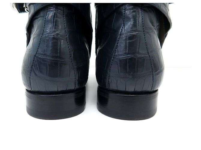 Hermès BOTINES HERMES NEO CUERO DE COCODRILO SANGON KELLY 38 BOOTS NUEVOS Azul - vista 5
