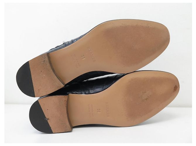 Hermès BOTINES HERMES NEO CUERO DE COCODRILO SANGON KELLY 38 BOOTS NUEVOS Azul - vista 7