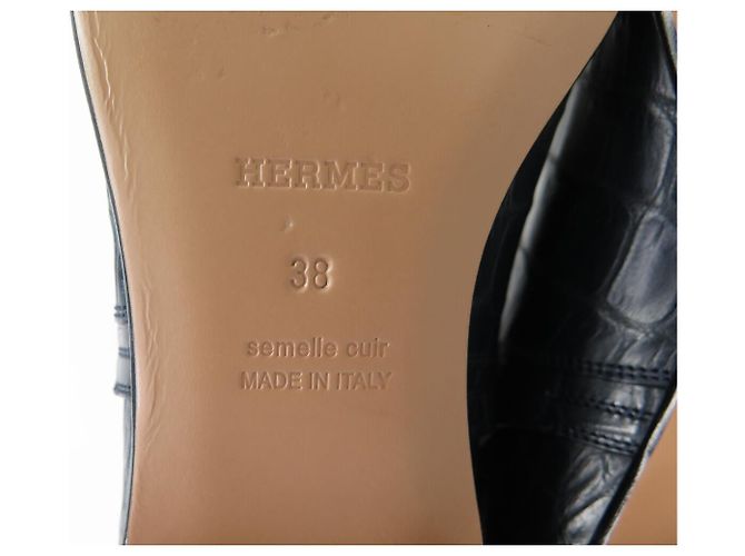 Hermès BOTINES HERMES NEO CUERO DE COCODRILO SANGON KELLY 38 BOOTS NUEVOS Azul - vista 8