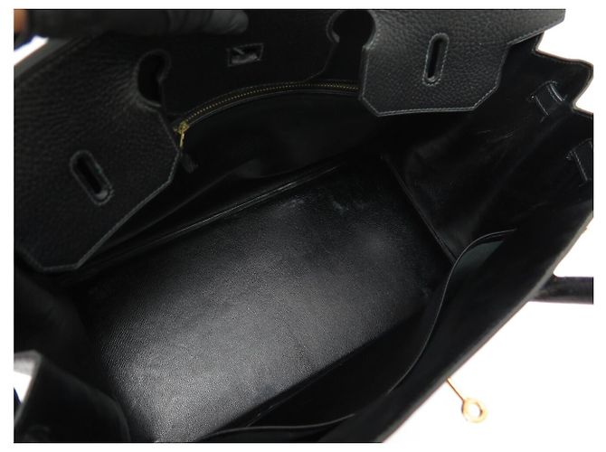 Hermès BORSA HERMES BIRKIN 40 IN PELLE ARDENNES NERA 1992 ATTRIBUTI DORATI Nero - vista 13