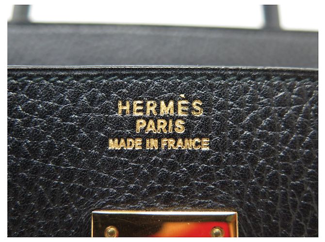 Hermès BORSA HERMES BIRKIN 40 IN PELLE ARDENNES NERA 1992 ATTRIBUTI DORATI Nero - vista 14