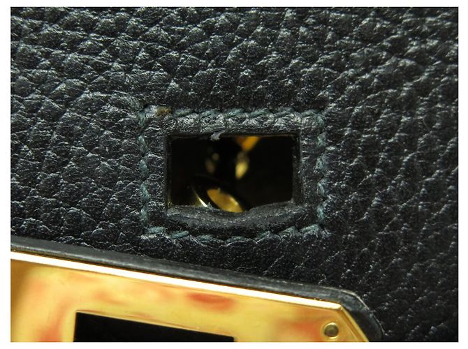 Hermès BORSA HERMES BIRKIN 40 IN PELLE ARDENNES NERA 1992 ATTRIBUTI DORATI Nero - vista 25