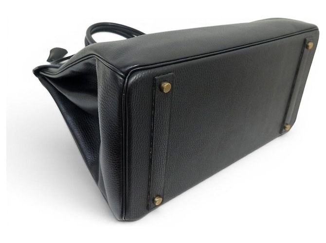 Hermès BORSA HERMES BIRKIN 40 IN PELLE ARDENNES NERA 1992 ATTRIBUTI DORATI Nero - vista 3