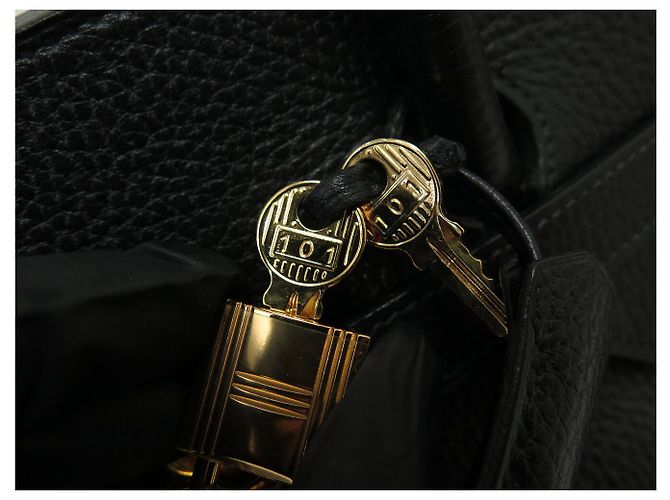 Hermès BORSA HERMES BIRKIN 40 IN PELLE ARDENNES NERA 1992 ATTRIBUTI DORATI Nero - vista 7