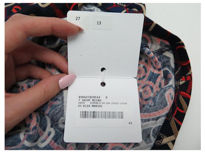 Hermès NUEVO T-SHIRT HERMES MICRO EPERON D'OR 890637DI JERSEY DE ALGODÓN 34 S T-SHIRT Azul - vista 11
