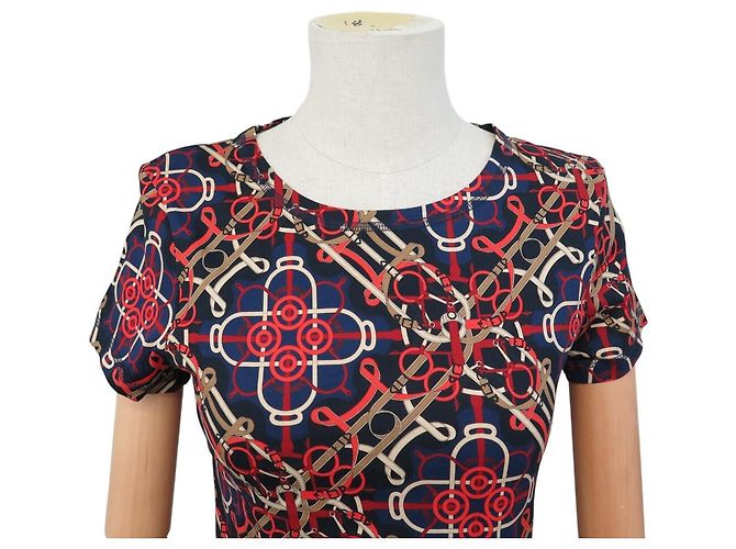 Hermès NUEVO T-SHIRT HERMES MICRO EPERON D'OR 890637DI JERSEY DE ALGODÓN 34 S T-SHIRT Azul - vista 2