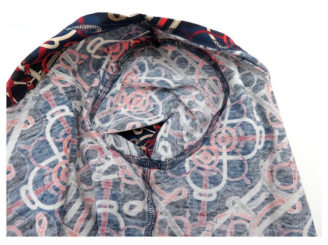Hermès NUEVO T-SHIRT HERMES MICRO EPERON D'OR 890637DI JERSEY DE ALGODÓN 34 S T-SHIRT Azul - vista 6