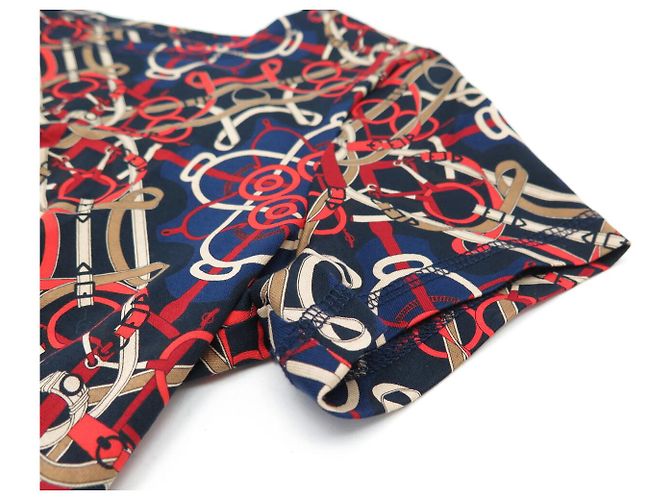 Hermès NUEVO T-SHIRT HERMES MICRO EPERON D'OR 890637DI JERSEY DE ALGODÓN 34 S T-SHIRT Azul - vista 7