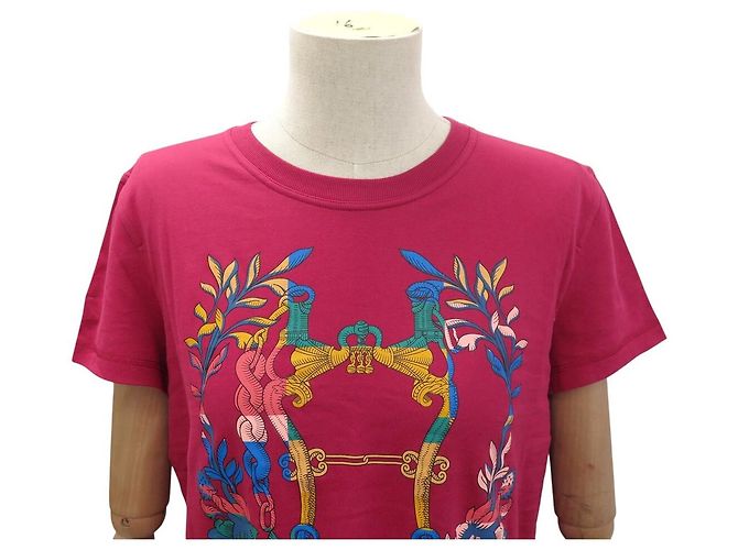 Hermès NUEVO VESTIDO RECTO HERMES CARTOUCHE 36 S H4E4530DACF EN JERSEY DE ALGODÓN Roja - vista 2